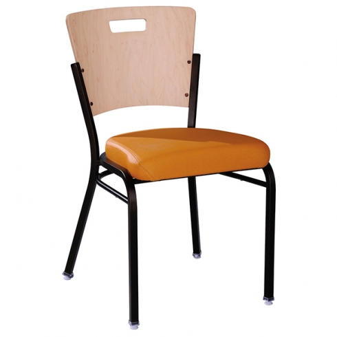 Linz SC Uph Seat & Wood Accent Back