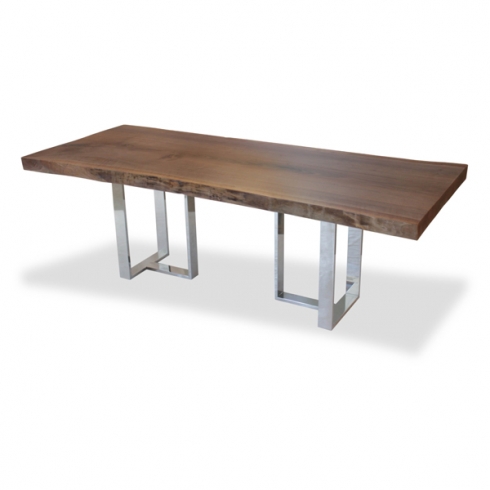 Single Slab Walnut Dining Table Base In Solid Wood Dining Table